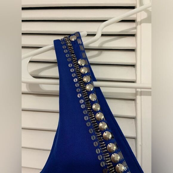 Bebe royal blue sequin mini bodycon dress - Picture 6 of 7